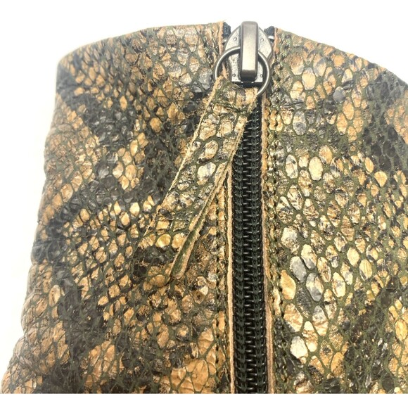 Free People Snakeskin Print Ankle Boots Zip Heels Size 36 US 6 Mobwife - Picture 9 of 16